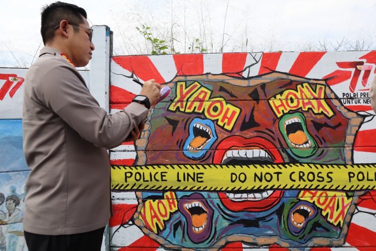 Lomba mural dalam rangka Hari Bhayangkara ke-77 di Kota Depok (Foto : Ist)