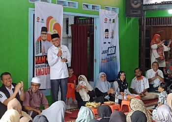 Calon Wali Kota Depok nomor urut 1, Imam Budi Hartono saat memberikan sambutan di depan pendukungnya (Ist)