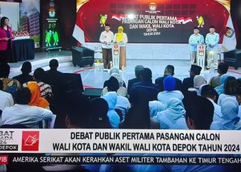 Debat perdana Pilkada Depok 2024 yang berlangsung pada Minggu, 3 November 2024 dan disiarkan pada Tv One (Ist)
